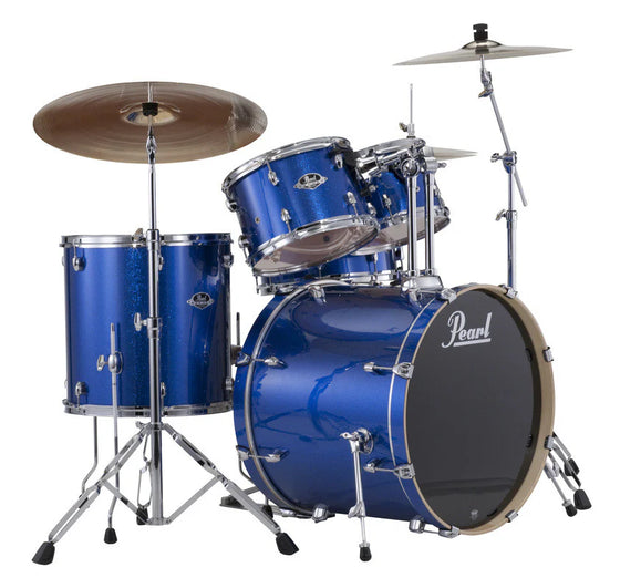 PEARL EXX725SC717 EXX Export 5 Piece Drum Set w/ Hardware (HIgh Voltage Blue) (10/12/16 in. Toms)