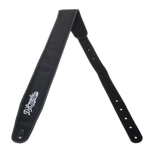 D'Angelico DALTHSTRAPBLK Premium Leather Guitar Strap (Black)