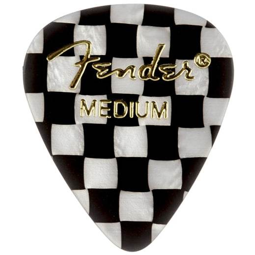 FENDER 1980351302 Medium 351 Shape Guitar Picks, Checker Design, 12 Pack - Ray's Midbell Music