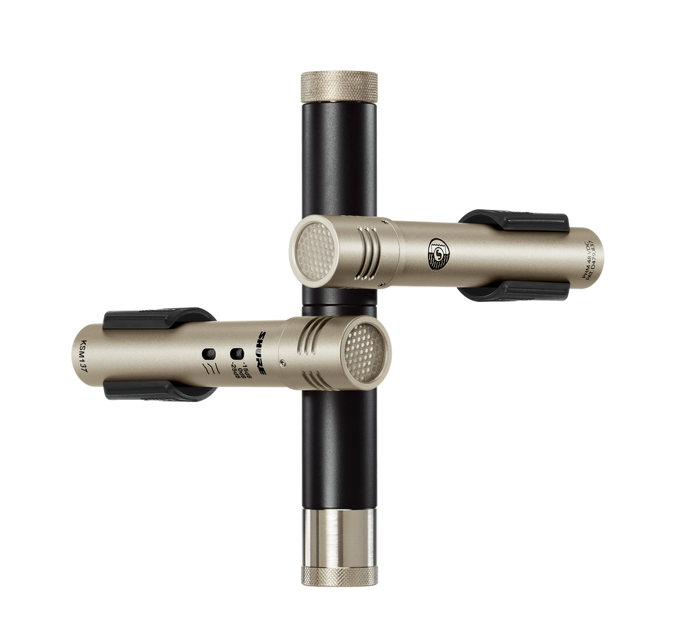 Shure KSM137/SL STEREO Stereo Pair, includes two KSM137, two Foam Windscreens, A27M Stereo Microphone Adapter and Carrying Case