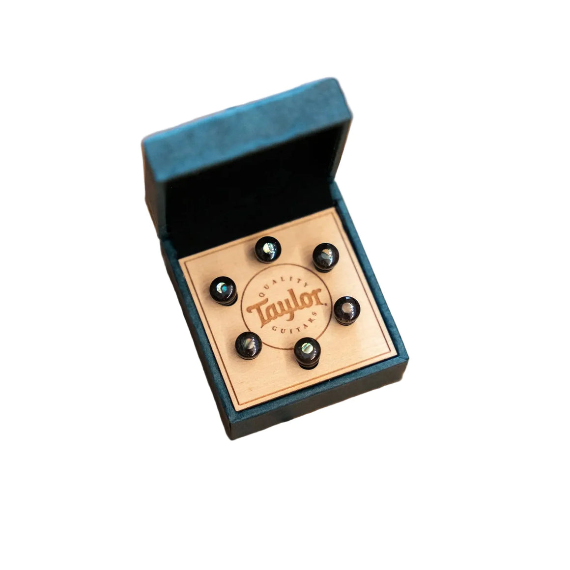 TAYLOR 7260-5 Brown Bone w/ Abalone Bridge Pin Set, 5" Taper
