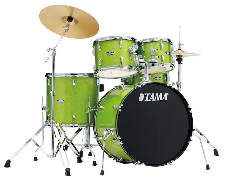 Tama ST52H5CLGS 5 Piece Stagestar Complete Drum Set (Lime Green Sparkle)