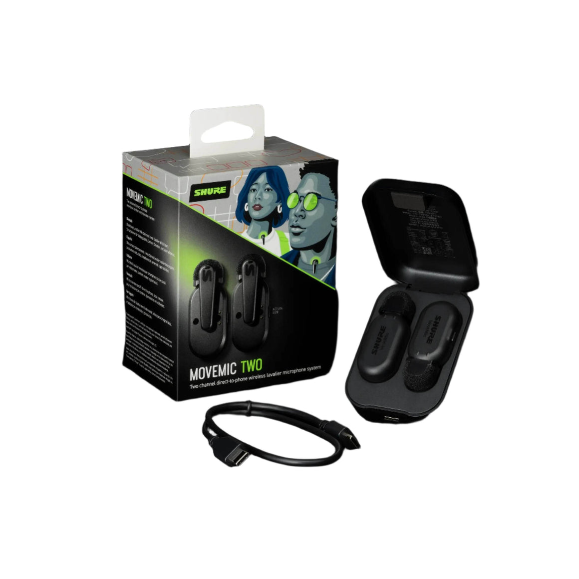 SHURE MVTWOZ7 Two Move Mics w/ Charging Case - Ray's Midbell Music