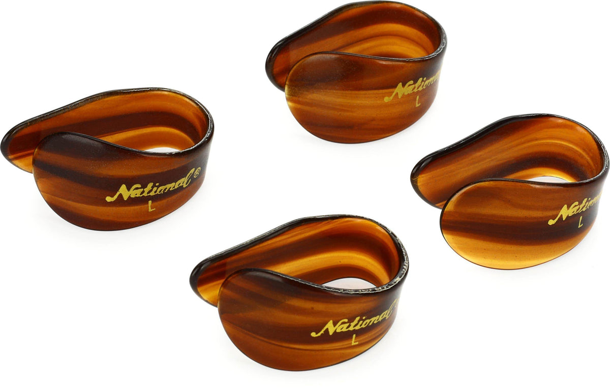 National Celluloid Thumb Picks, Large Tortoiseshell - 4-Pack - Ray's Midbell Music