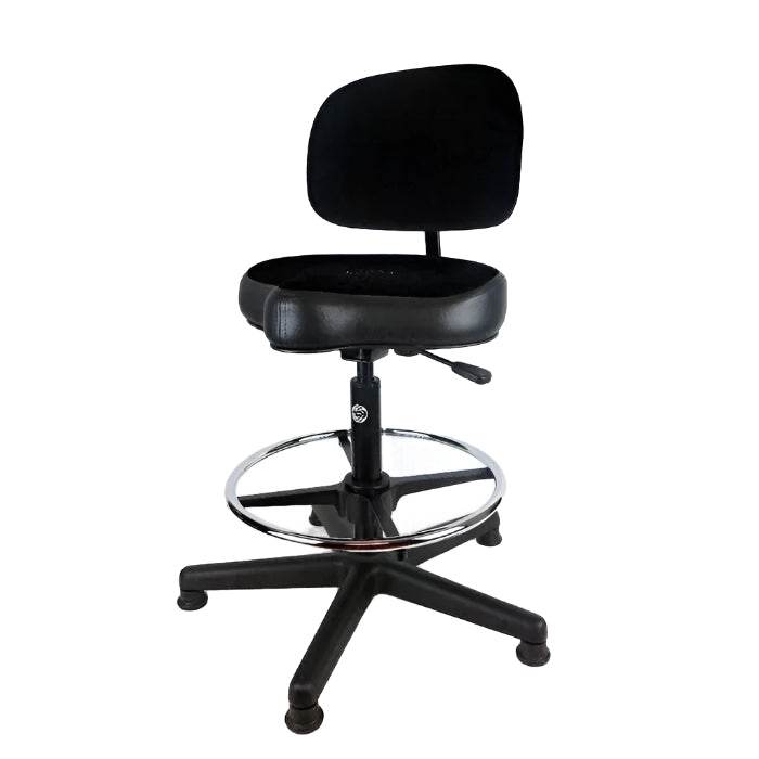 ROC-N-SOC LSGXOKWBFRCAST Lunar Series Gas Throne Extended-Height w/ Back Rest, Casters & Foot Ring - Ray's Midbell Music