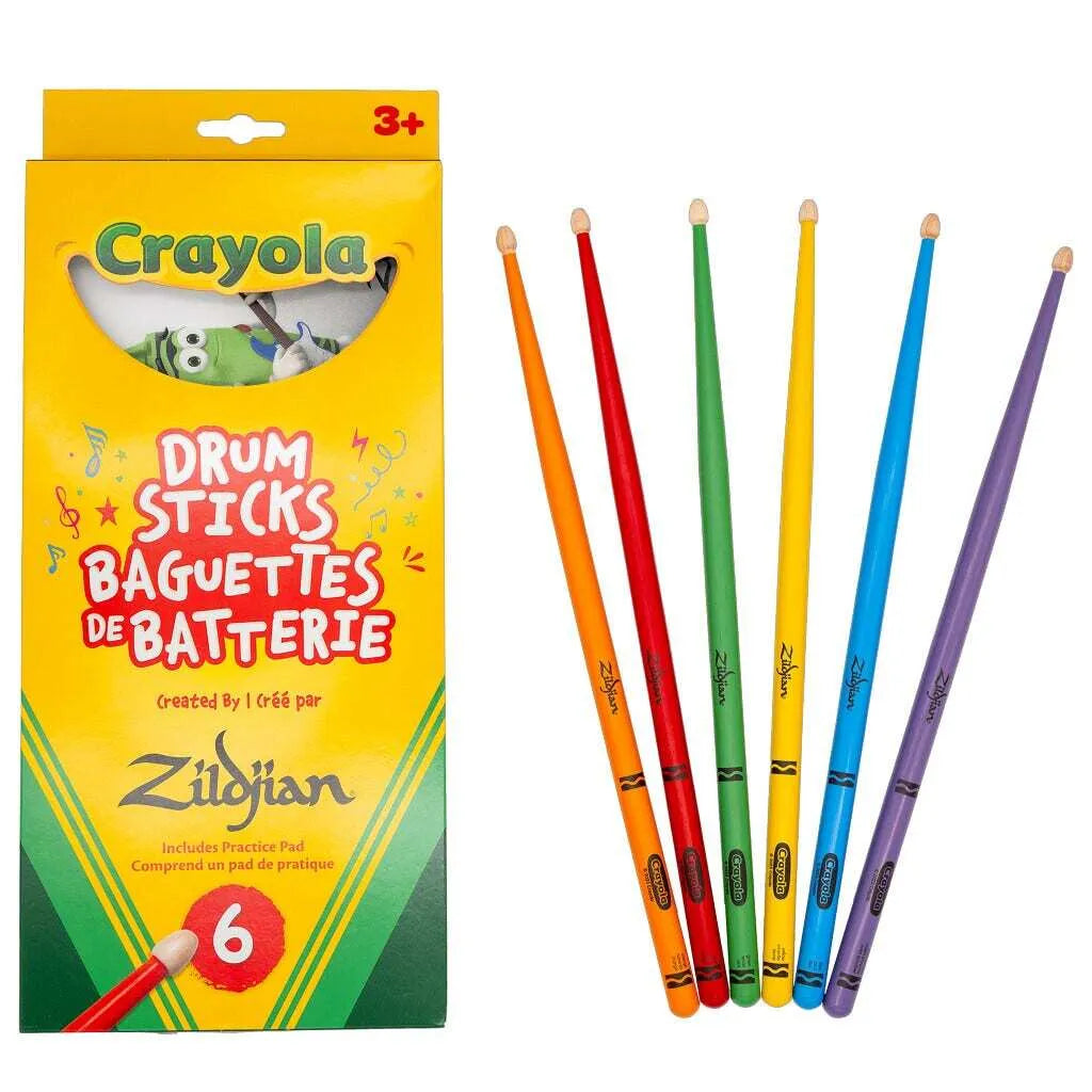 Zildjian ZKIDS Zildjian x Crayola Kids 6 Drumstick Pack w/ Pad