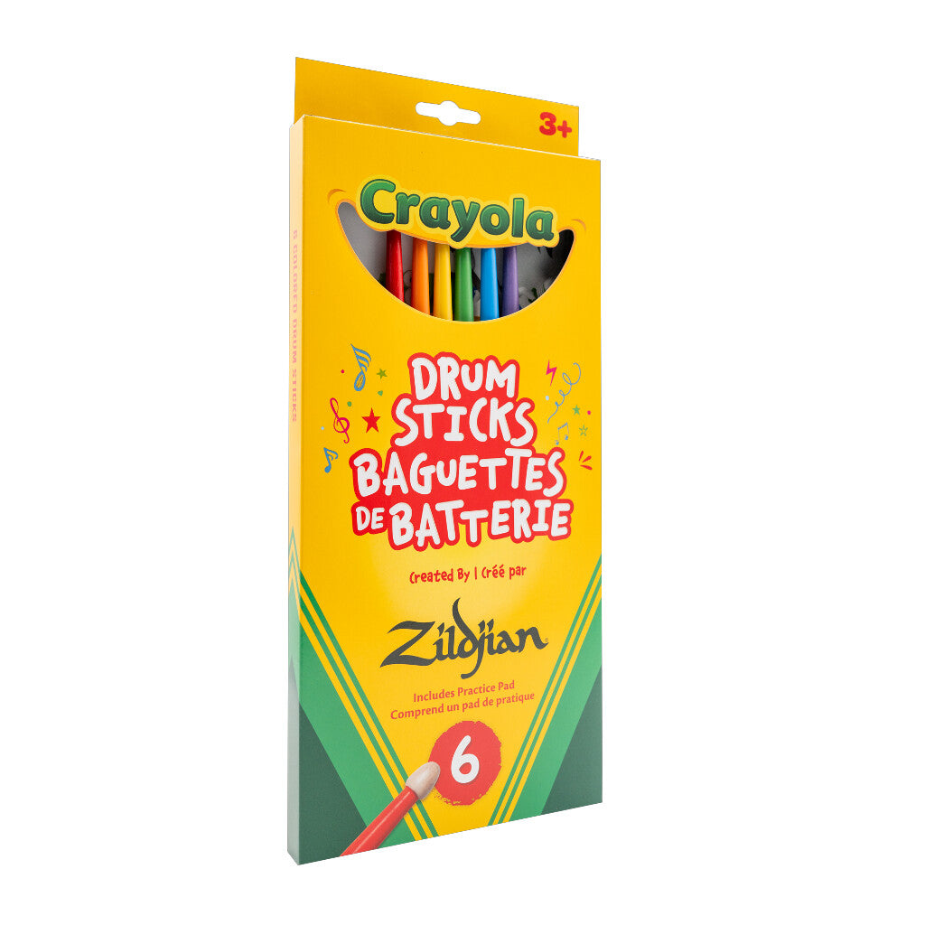 Zildjian ZKIDS Zildjian x Crayola Kids 6 Drumstick Pack w/ Pad