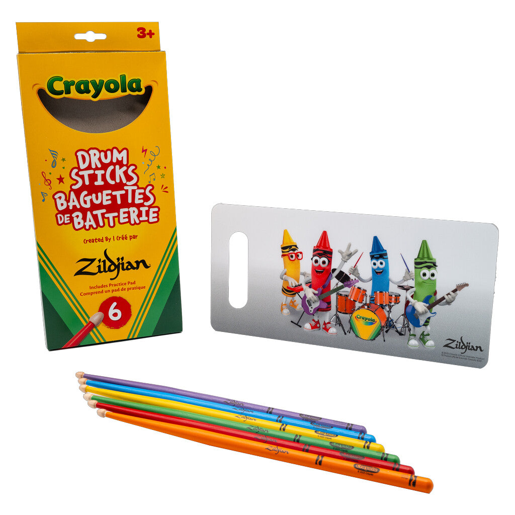 Zildjian ZKIDS Zildjian x Crayola Kids 6 Drumstick Pack w/ Pad