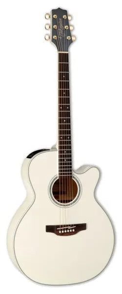 Takamine TAKGN37CEPWGB NEX Cutaway A/E Guitar (Pearl White) with Solid Spruce Top and Gig Bag