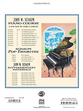 ALFRED 00EL00166A John W. Schaum Piano Course A; The Red Book