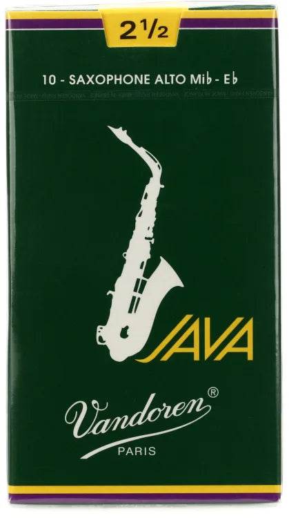 VANDOREN SR2625 #2.5 Java Alto Saxophone Reeds, Box of 10 - Ray's Midbell Music