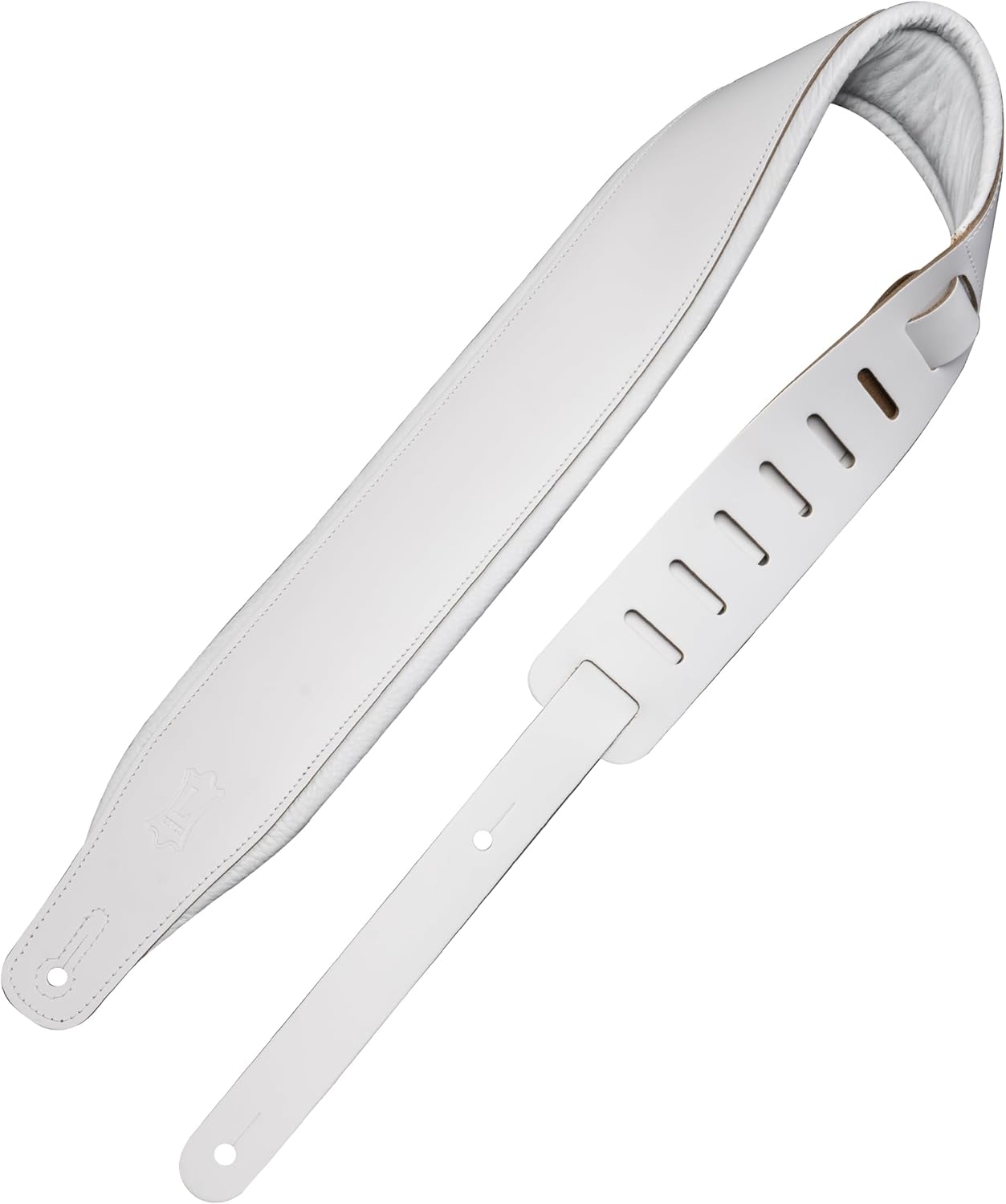 LEVYS M26PDWHTWHT 3'' Top Grain Leather Guitar Straps - White