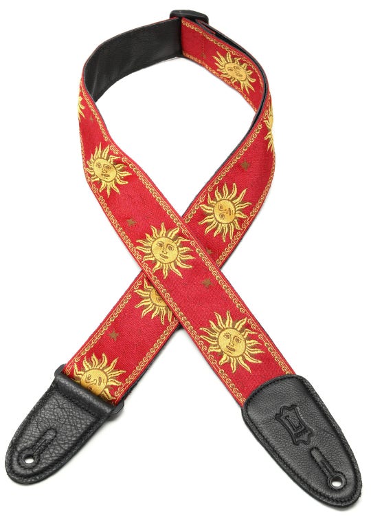 LEVYS MPJGSUNRED  2" Jacquard Guitar Strap, Red