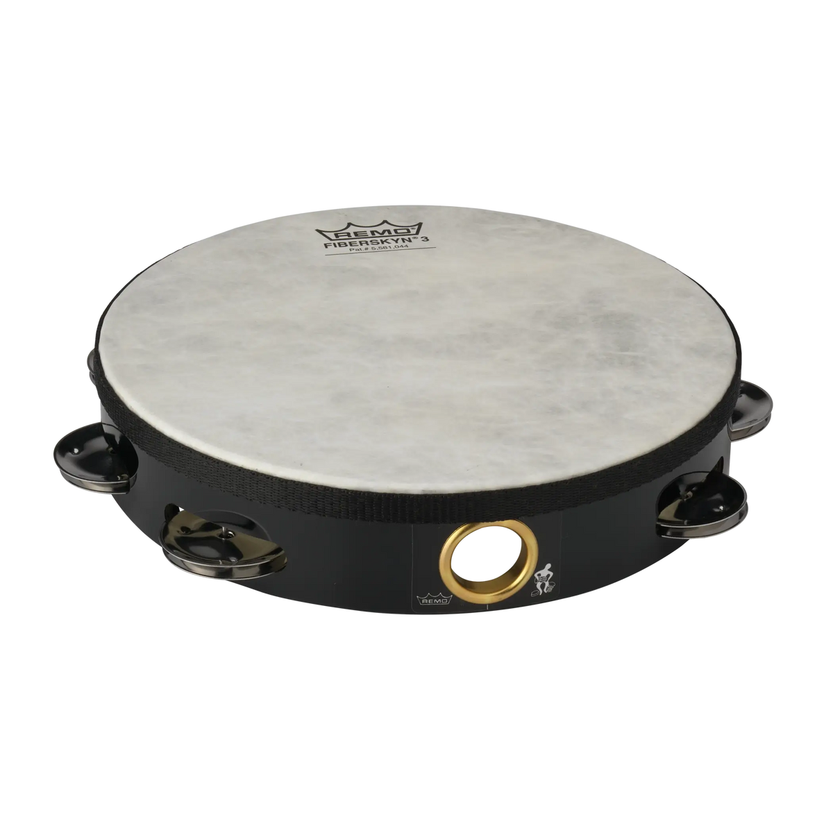 Remo TA521070 10" Fiberskyn Head Tambourine w/ Double Row Jingles (Black