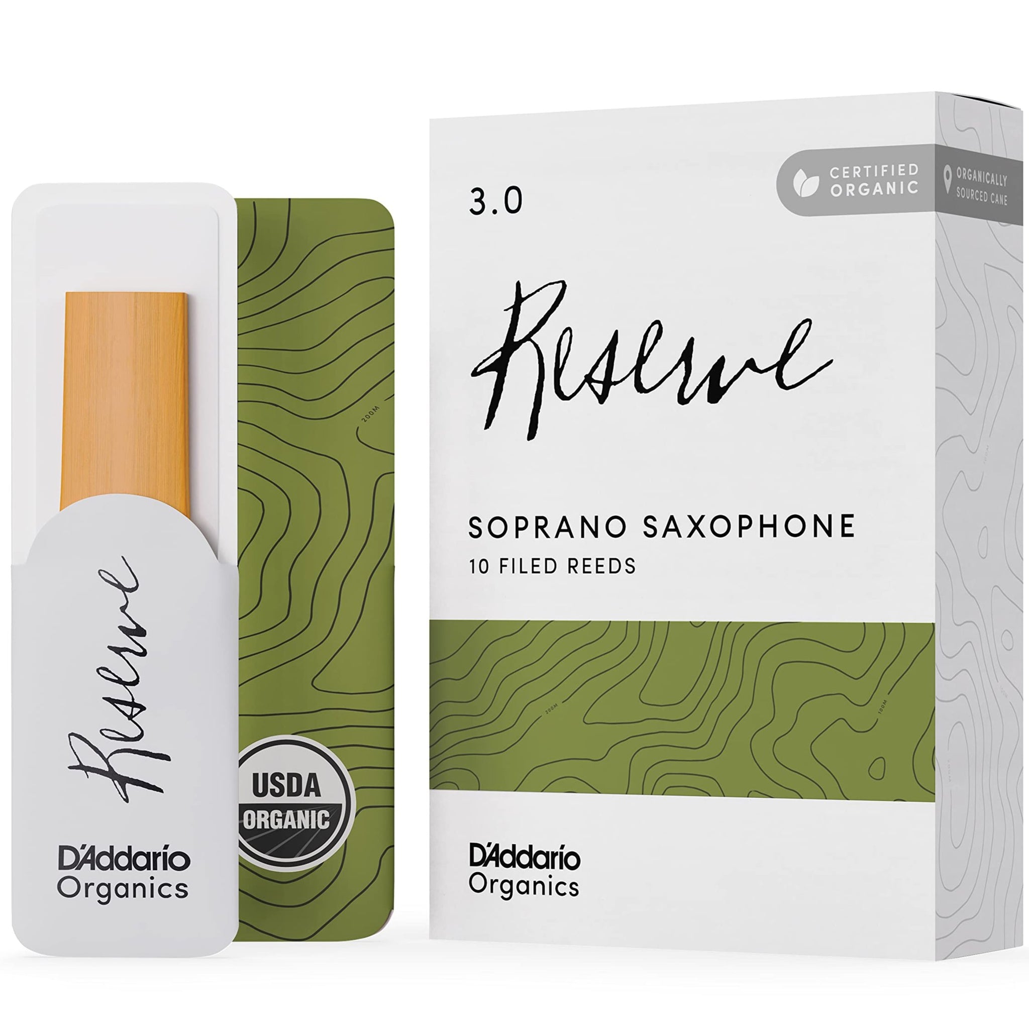 D'ADDARIO ODIR1030 #3 Organic Reserve Soprano Saxophone Reeds, 10-Pack