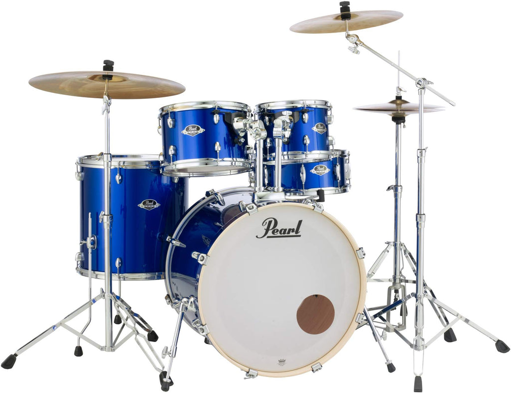 PEARL EXX725SC717 EXX Export 5 Piece Drum Set w/ Hardware (HIgh Voltage Blue) (10/12/16 in. Toms)