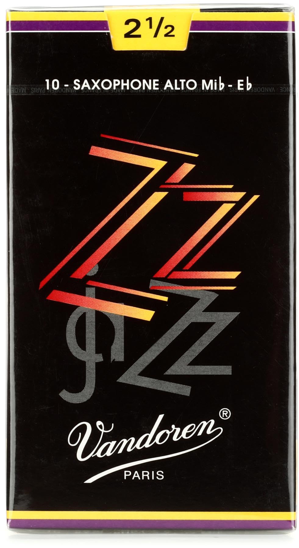 VANDOREN ZZ SR4125 #2.5 Alto Sax Reeds, Box of 10