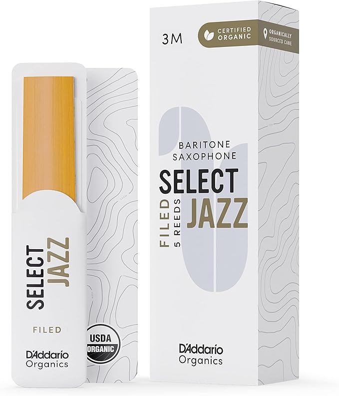 RICO ORSF05BSX3M JAZZ SELCT #3M Organic Filed Bari Sax Reeds, 5-pack