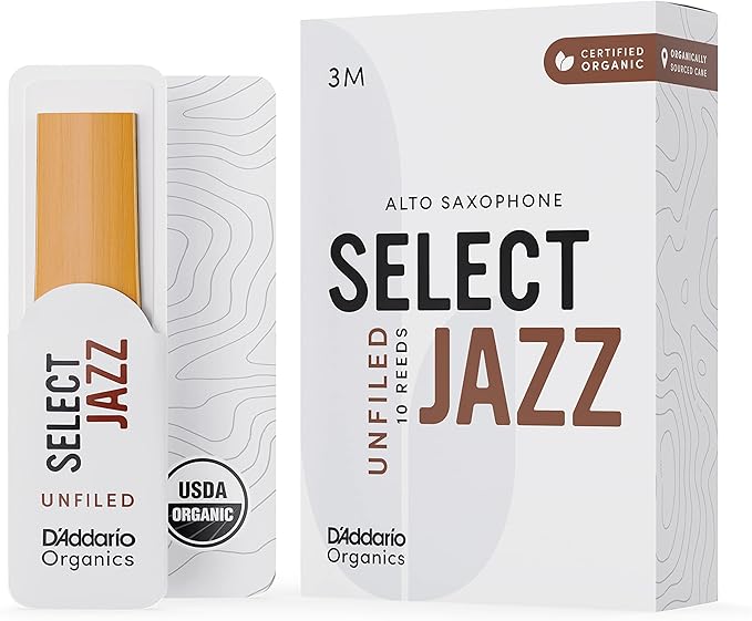 RICO JAZZ SELCT ORRS10ASX3M #3M Organic Unfiled Alto Saxophone Reeds, Box of 10