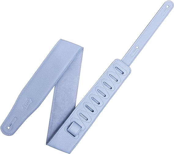 LEVYS M26GFPPRW 2.5" Wide Garment Leather Guitar Strap (Light Blue)