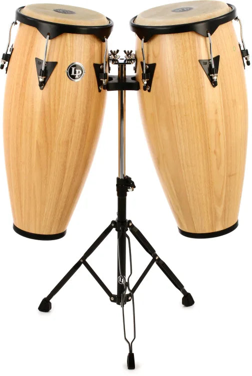 LP LP646NYAW 10" & 11" City Series Conga Set w/ Double Stand - (Natural Gloss)