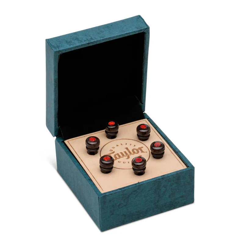 TAYLOR 72602 Brown Bone w/ Red Opal Bridge Pin Set, 5" Taper