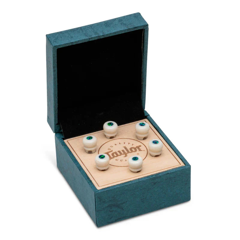 TAYLOR 72603 White Bone w/ Green Opal Bridge Pin Set, 5" Taper