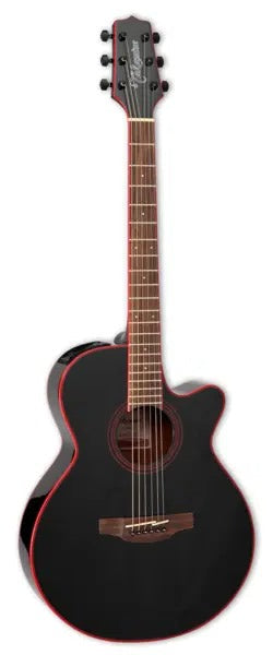 Takamine TAKGF49CECB FXC Cutaway A/E Guitar (Black Sparkle Finish with Red Binding)