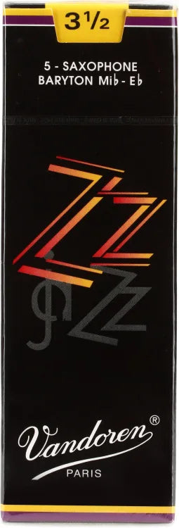 VANDOREN ZZ SR4435 #3.5 Bari Sax Reeds, Box of 5