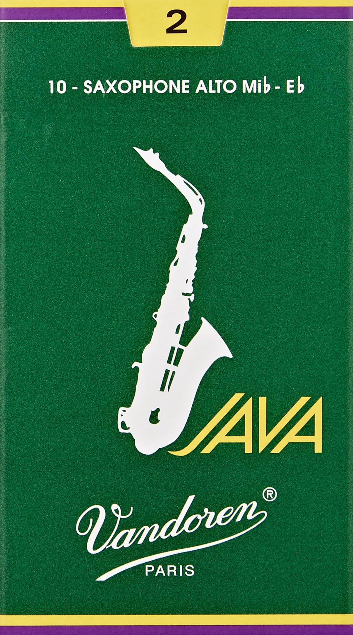 VANDOREN SR262 #2 Java Alto Saxophone Reeds, Box of 10