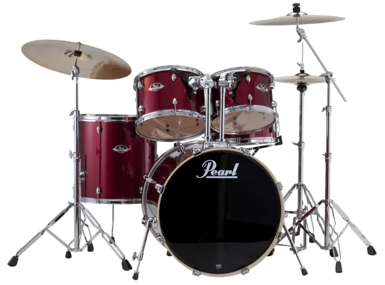 PEARL EXX725SC760 EXX Export 5 Piece Drum Set w/ Hardware (Burgundy) (10/12/16" Toms)