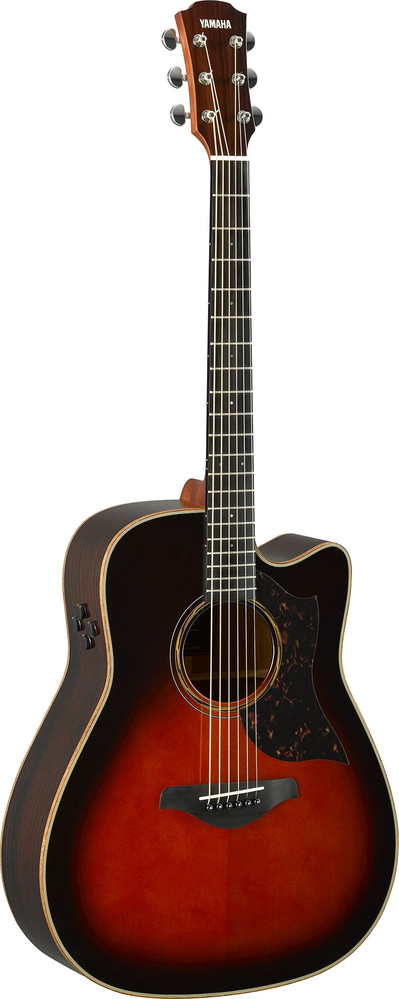 Yamaha A3R TBS Folk Cutaway A/E Guitar with Solid Sitka Spruce Top, A.R.E., Solid Rosewood B&S, SRT System71 Piezo/Preamp, Hard Bag, Tobacco Sunburst