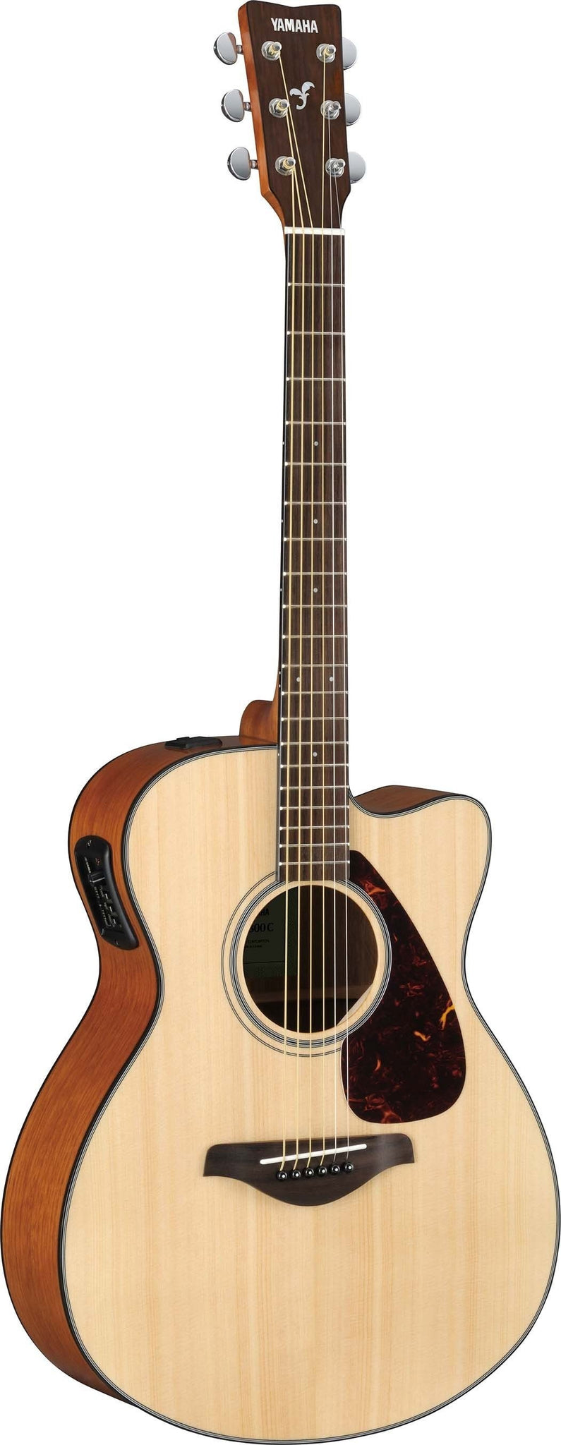 YAMAHA FSX800C Natural, Concert Body Acoustic Electric Guitar with Solid Sitka Spruce Top, Nato or Mahogany B&S, Rosewood Fretboard and Bridge