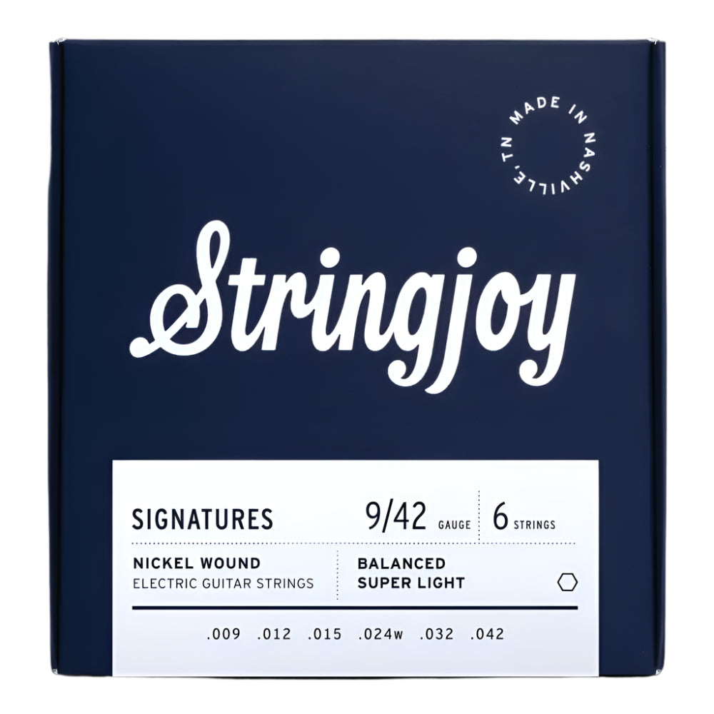 Stringjoy SJ-BAL9 Signature Balanced Super Light Gauge (9-42) Nickel Wound Electric Guitar Strings