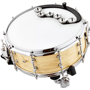 MEINL PERCUSSN BBTA2BK Backbeat Tambourine, For 13" - 14" drums, Stainless steel jingles