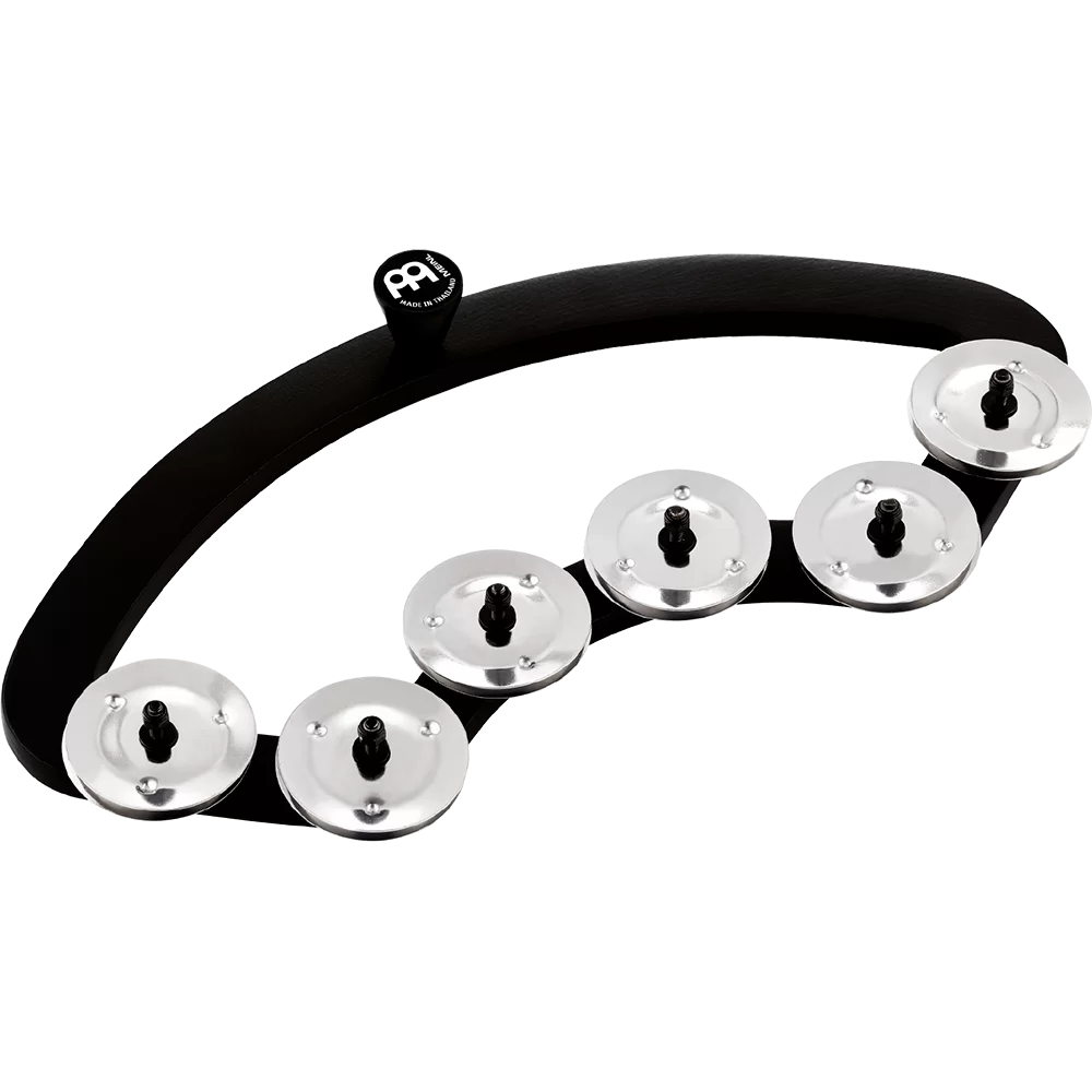 MEINL PERCUSSN BBTA2BK Backbeat Tambourine, For 13" - 14" drums, Stainless steel jingles