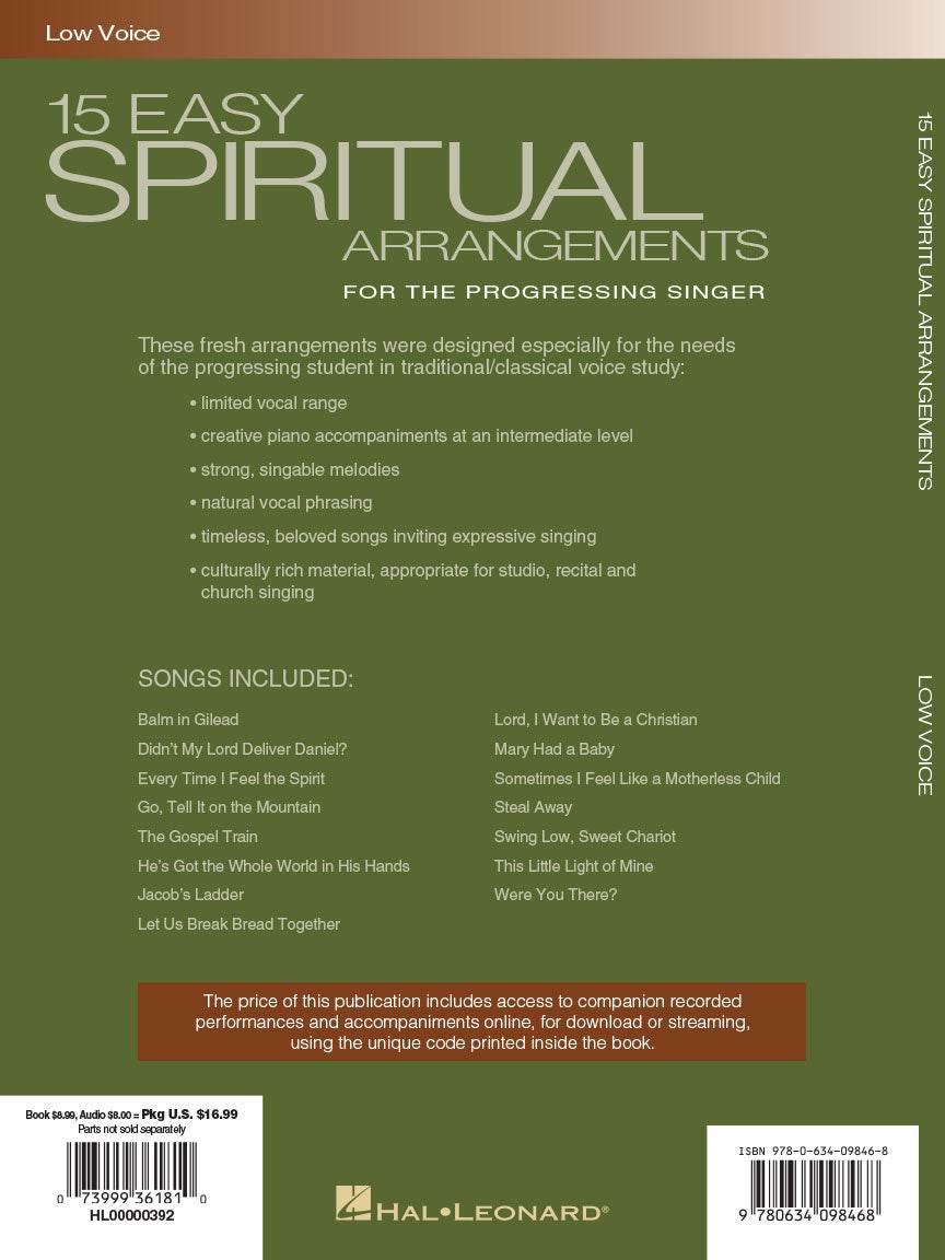 HAL LEONARD HL00000392 15 Easy Spiritual Arrangements - Ray's Midbell Music