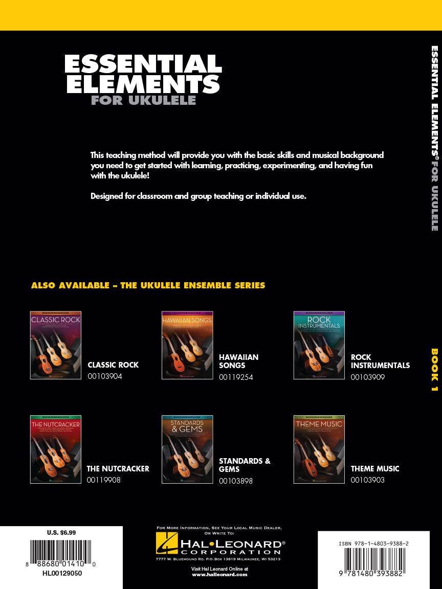 HAL LEONARD HL00116015 Essential Elements for Ukulele - Method Book 1 - Comprehensive Ukulele Method - Ray's Midbell Music