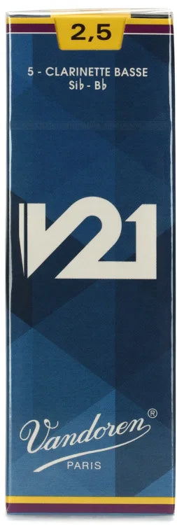 Vandoren V21 CR8225 #2.5 Bass Clarinet Reeds, Box of 5