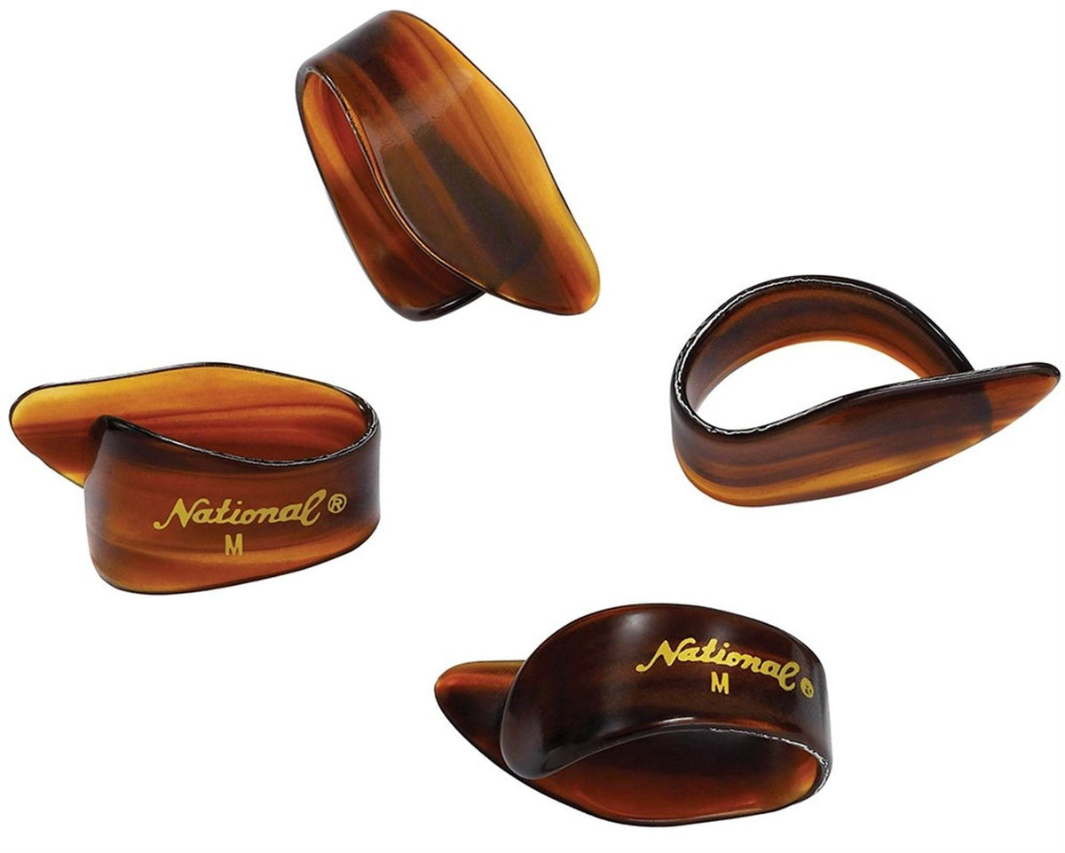 National NP7T04 Celluloid Thumb Picks, Medium Tortoiseshell - 4-Pack - Ray's Midbell Music
