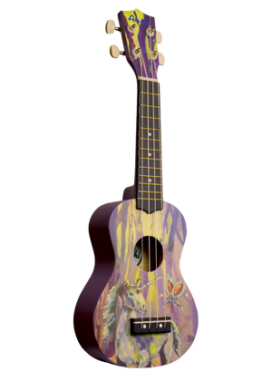 Amahi DDUK20 Enchanted Forest Design Soprano Ukulele w/ Bag
