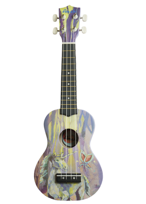 Amahi DDUK20 Enchanted Forest Design Soprano Ukulele w/ Bag