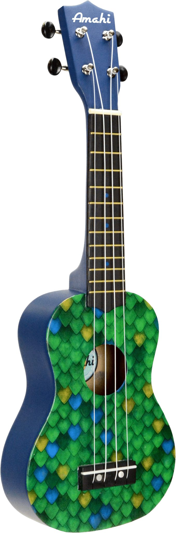 Amahi DDUK26 Dragon Scale Design Soprano Ukulele w/ Bag