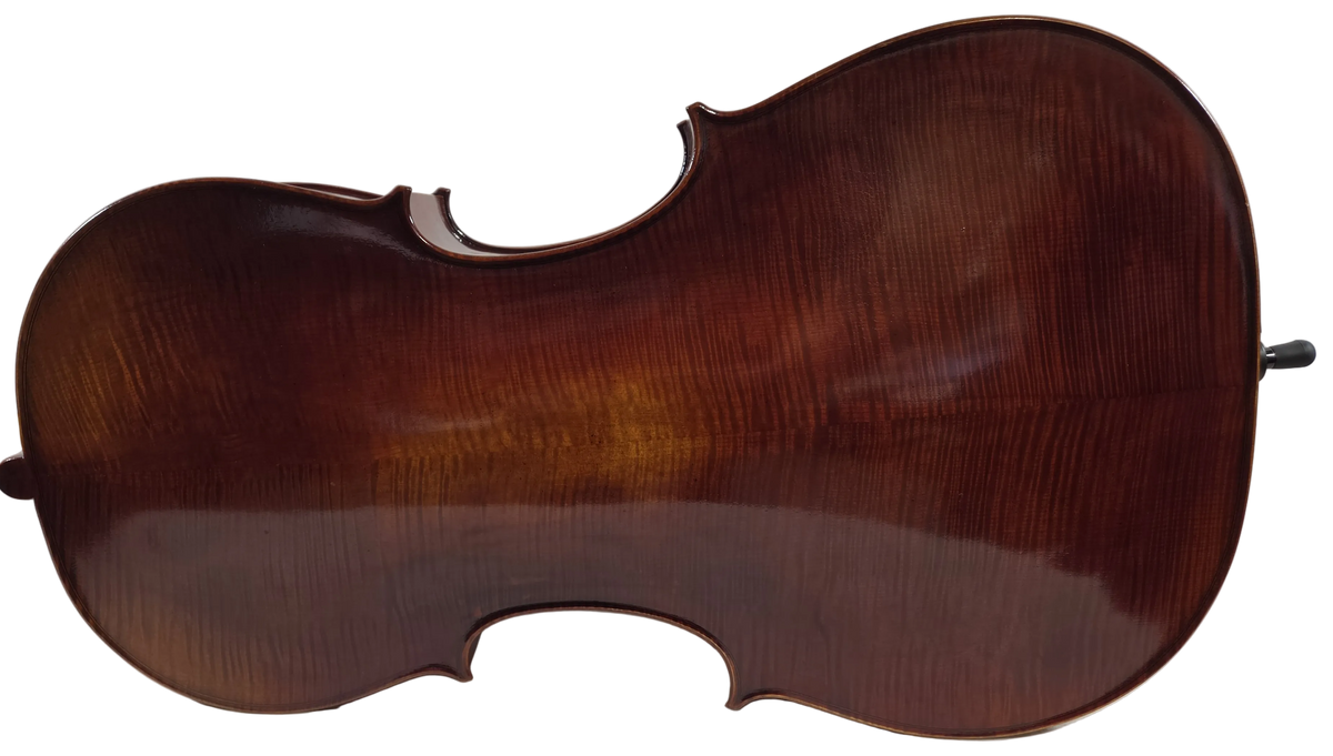 Cedar Music EACLO44OFTC1 4/4 Cello with European Wood, French Bridge, Copper Wrapped Carbon Fiber Bow, Hardshell Case