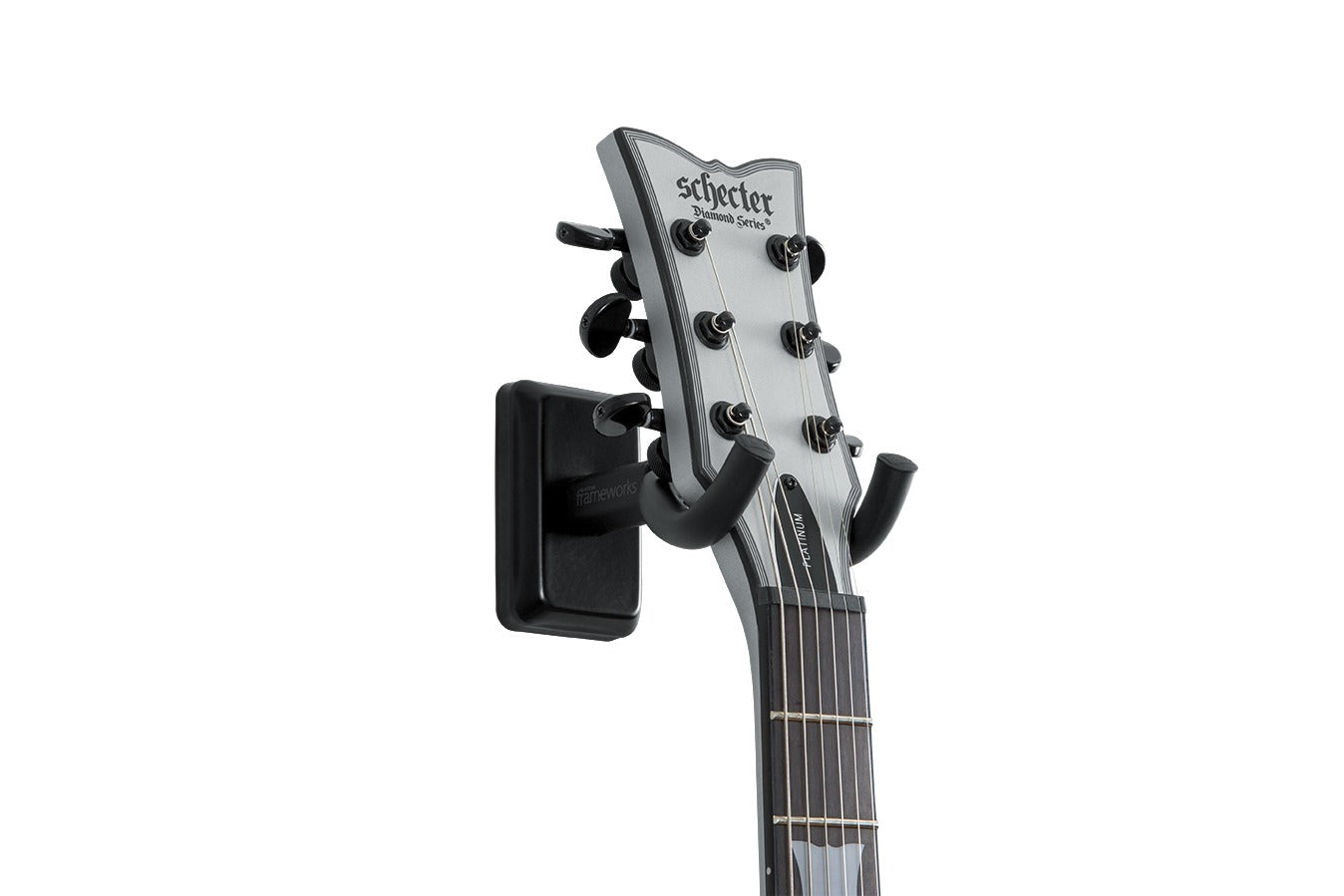 Frameworks GFWGTRHNGBLK Wall Mounted Guitar Hanger with Black Mounting Plate