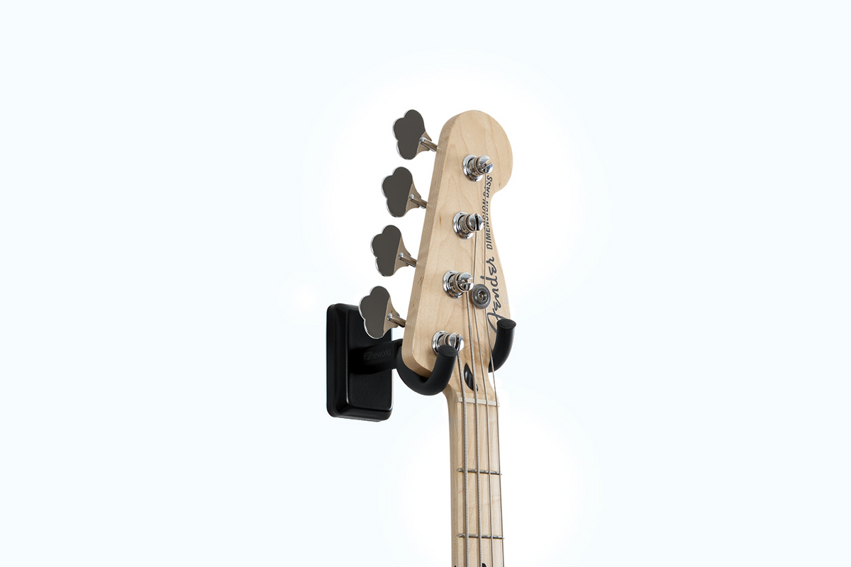 Frameworks GFWGTRHNGBLK Wall Mounted Guitar Hanger with Black Mounting Plate