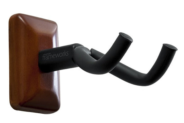 Frameworks GFWGTRHNGRMHG Wall Mounted Guitar Hanger with Mahogany Mounting Plate