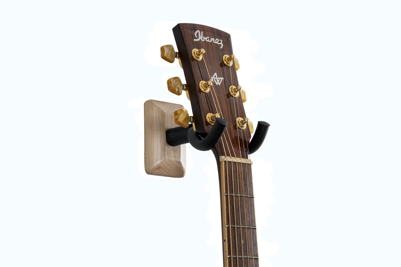 Frameworks GFWGTRHNGRMPL Wall Mounted Guitar Hanger with Maple Mounting Plate