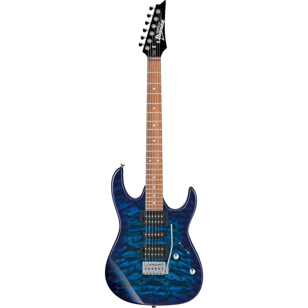Ibanez GRX70QATBB Gio Series Double Cut Electric Guitar (Transparent Blue Burst) - Ray's Midbell Music