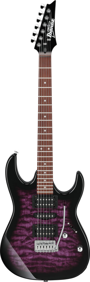 Ibanez GRX70QATVT Gio Series Double Cutaway Electric Guitar (Purple Quilt) - Ray's Midbell Music